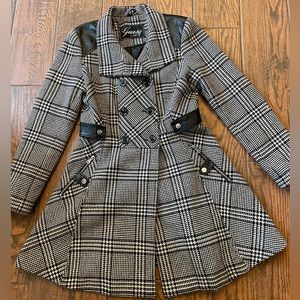Black and White Guess Pea Coat